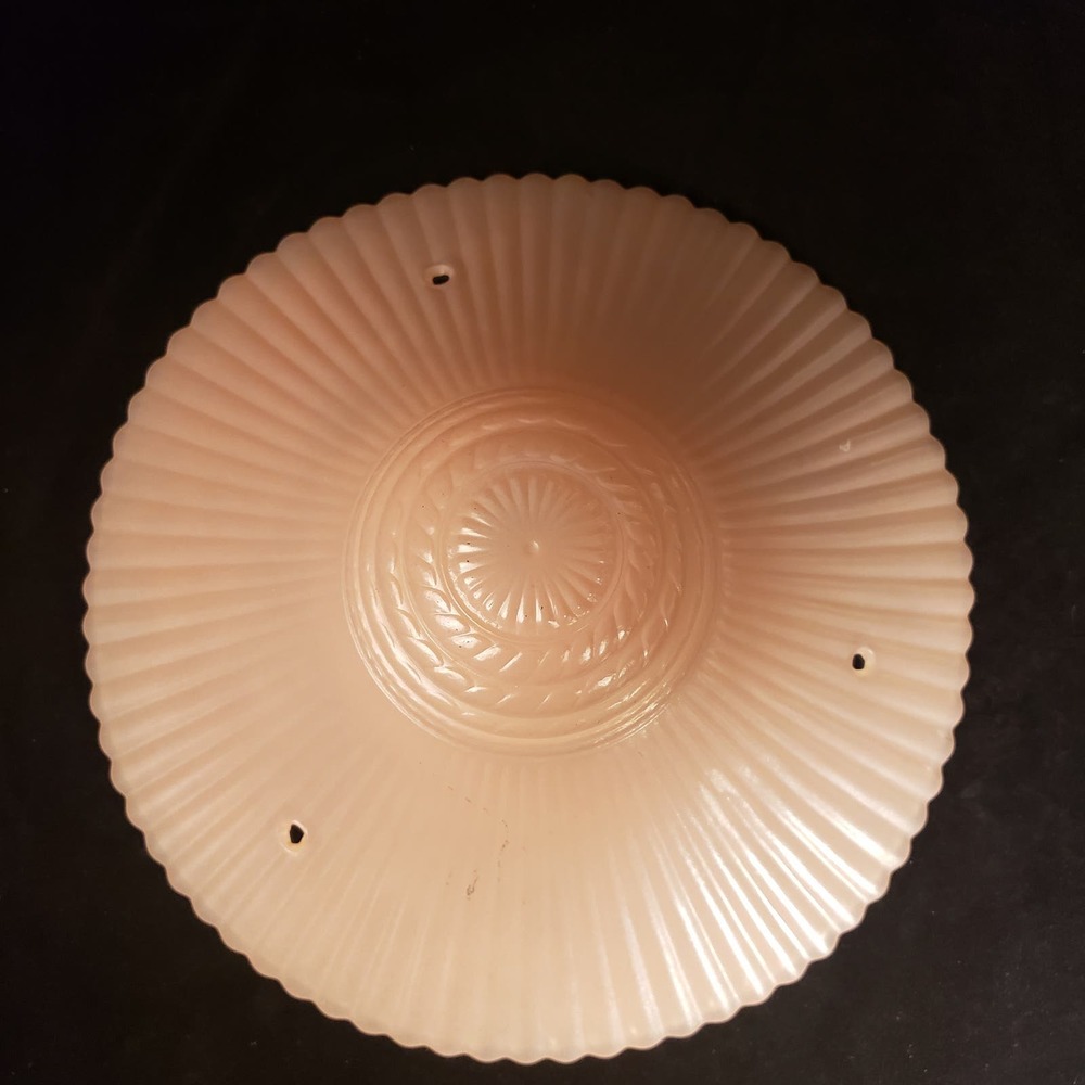 Vintage Art Deco Pink Glass Macbeth Evans Petalware Glass Ceiling Light Shade